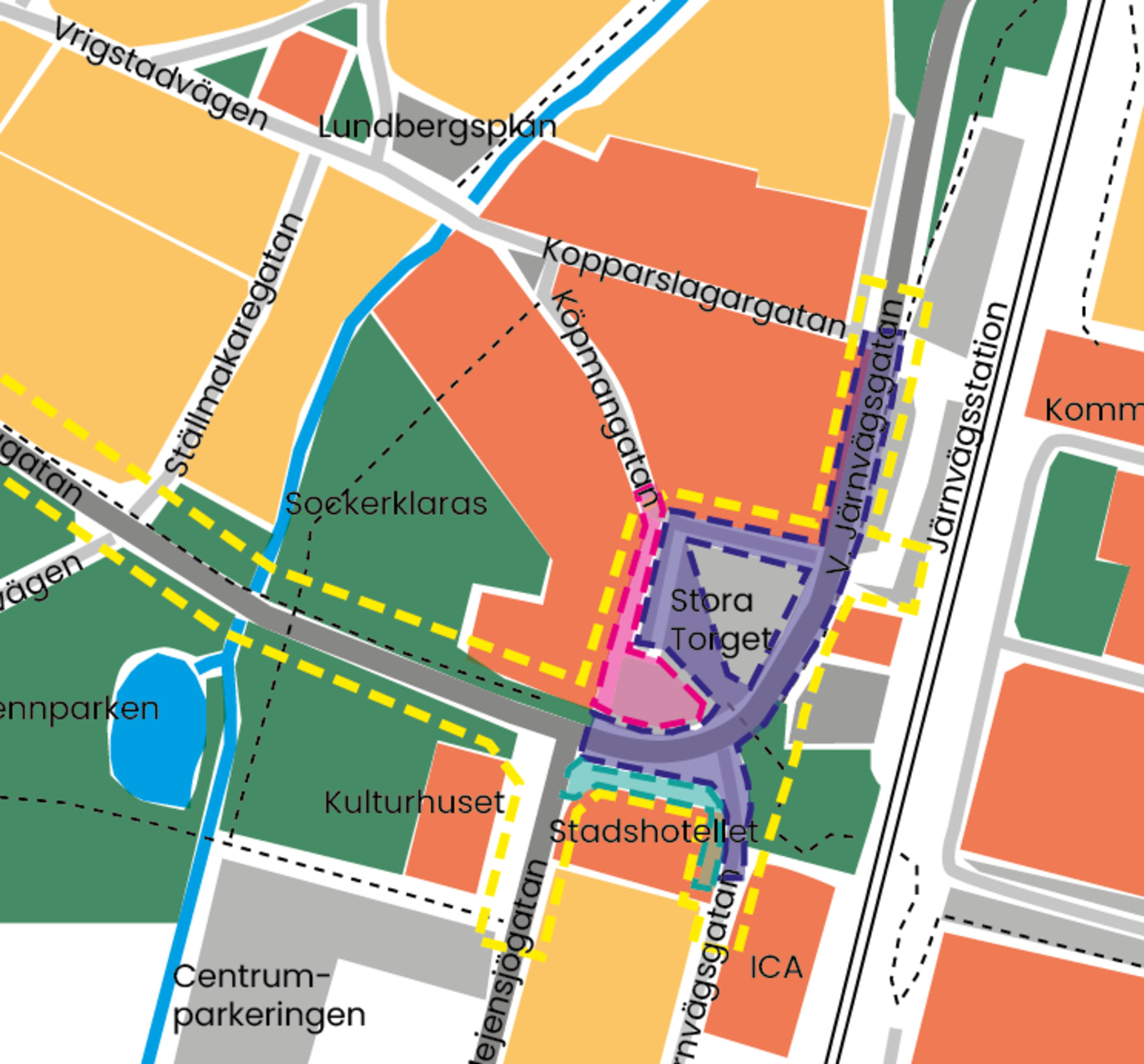 Kartor med etapp 1, 2 och 3.